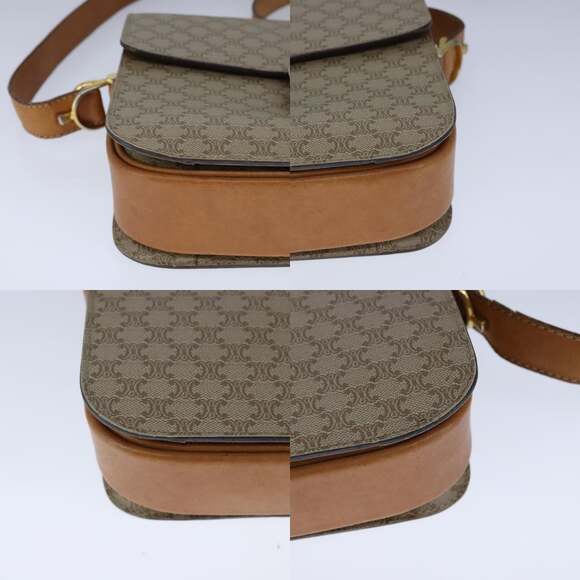 CELINE Macadam Canvas Shoulder Bag Pvc Beige Gold - Picture 10 of 13